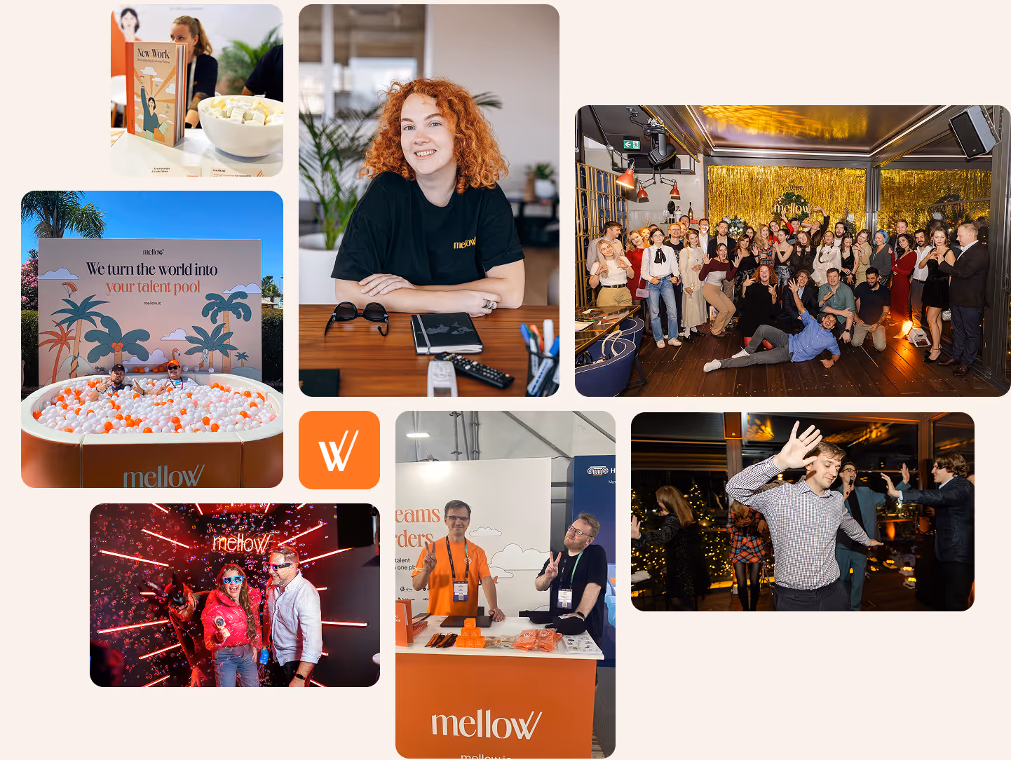 Photos of the Mellow team at work and at company gatherings